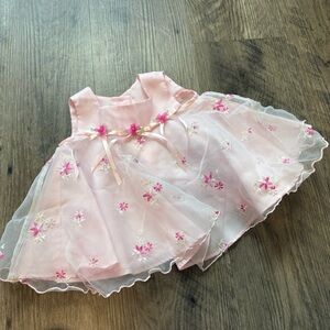 Ashley Ann Pink Dress with Floral Accents